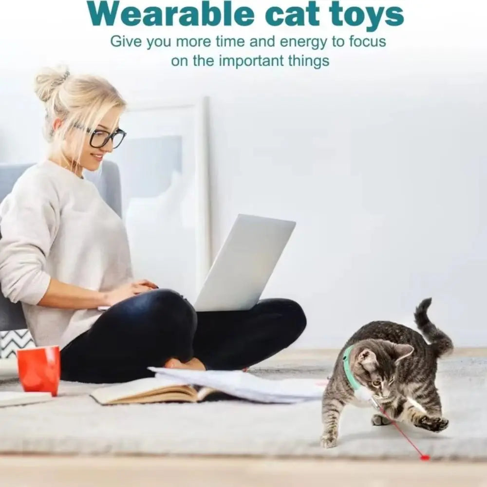 LED Cat Collar with Laser Light – Interactive Glowing Necklace for Cats
