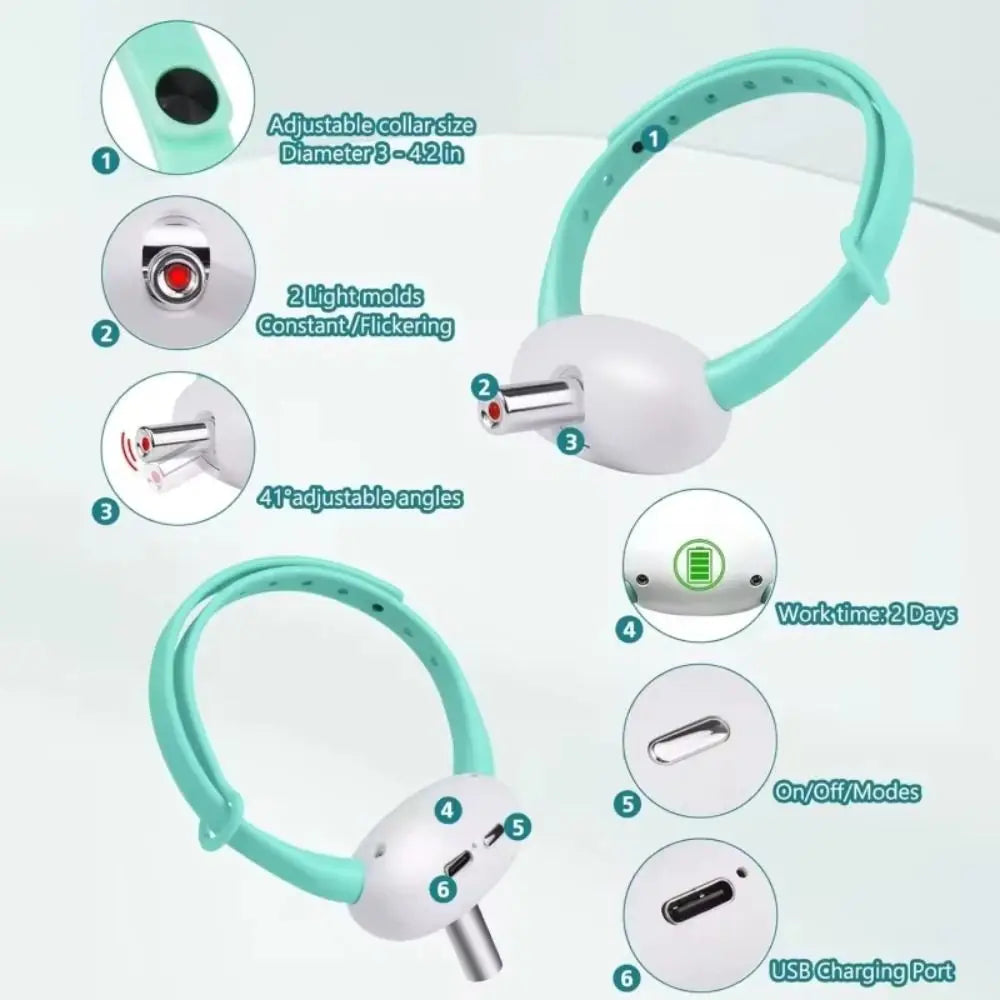 LED Cat Collar with Laser Light – Interactive Glowing Necklace for Cats