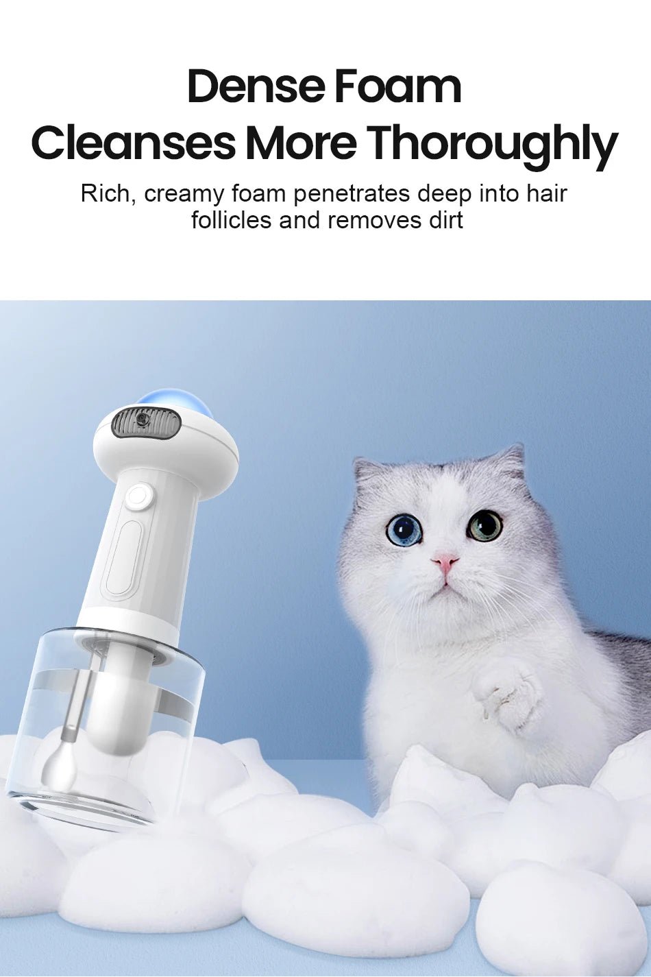 Automatic Pet Soap Dispenser - Wireless Foaming Shampoo Sprayer - Petmelove