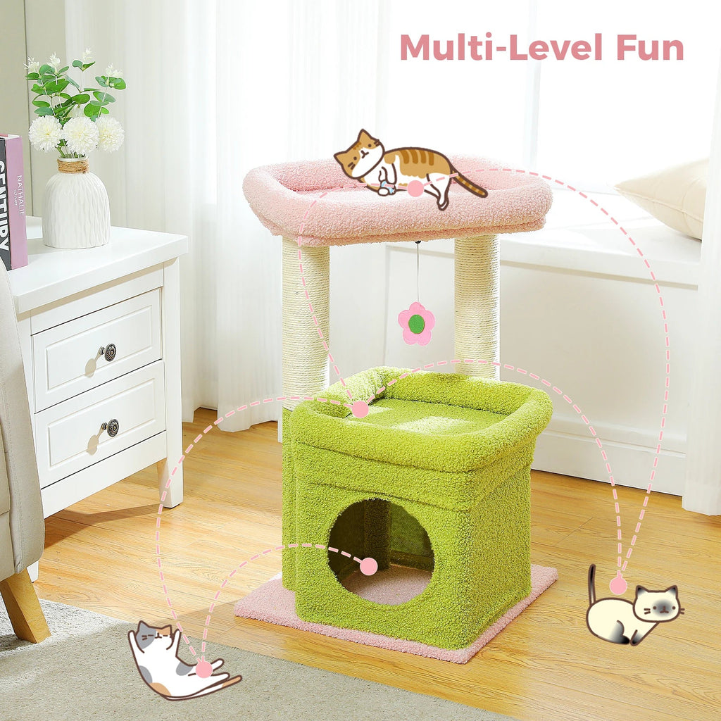 Cozy Cat Tree Tower with Condo & Sisal Scratching Posts - Petmelove