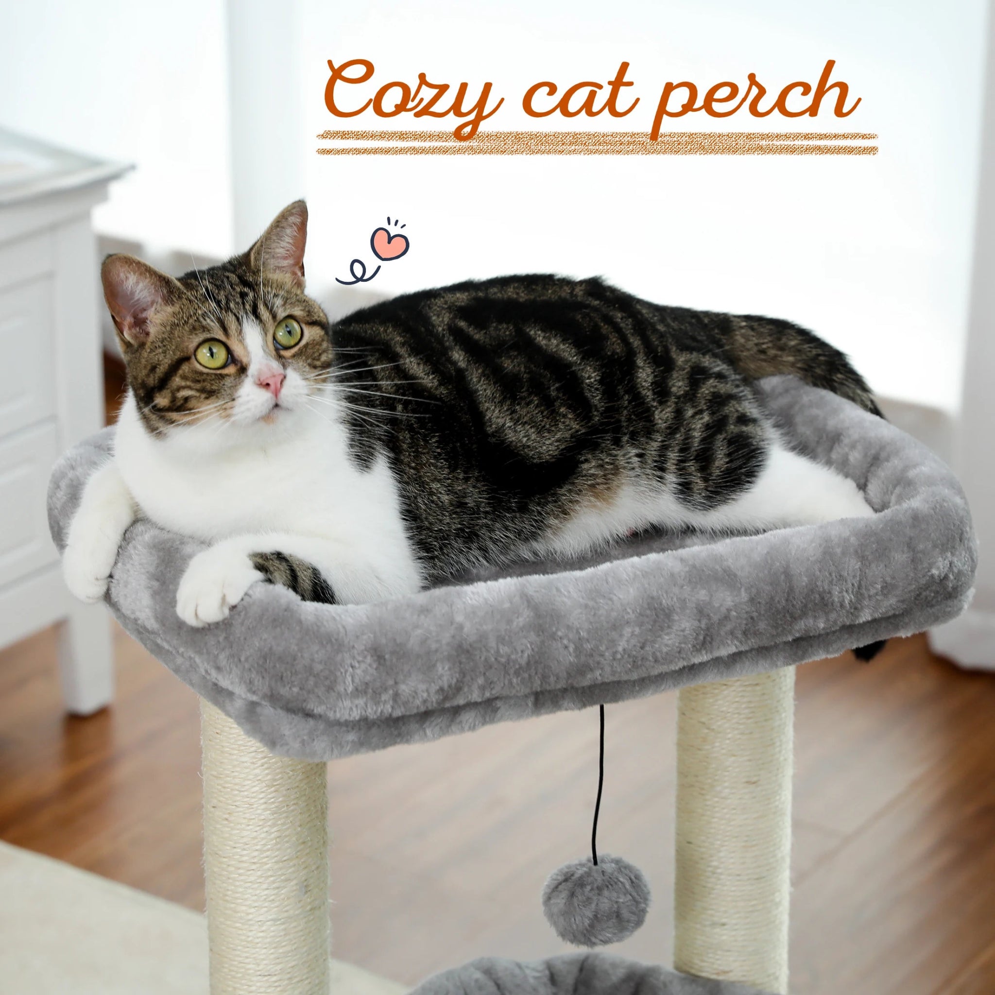 Cozy Cat Tree Tower with Condo & Sisal Scratching Posts - Petmelove