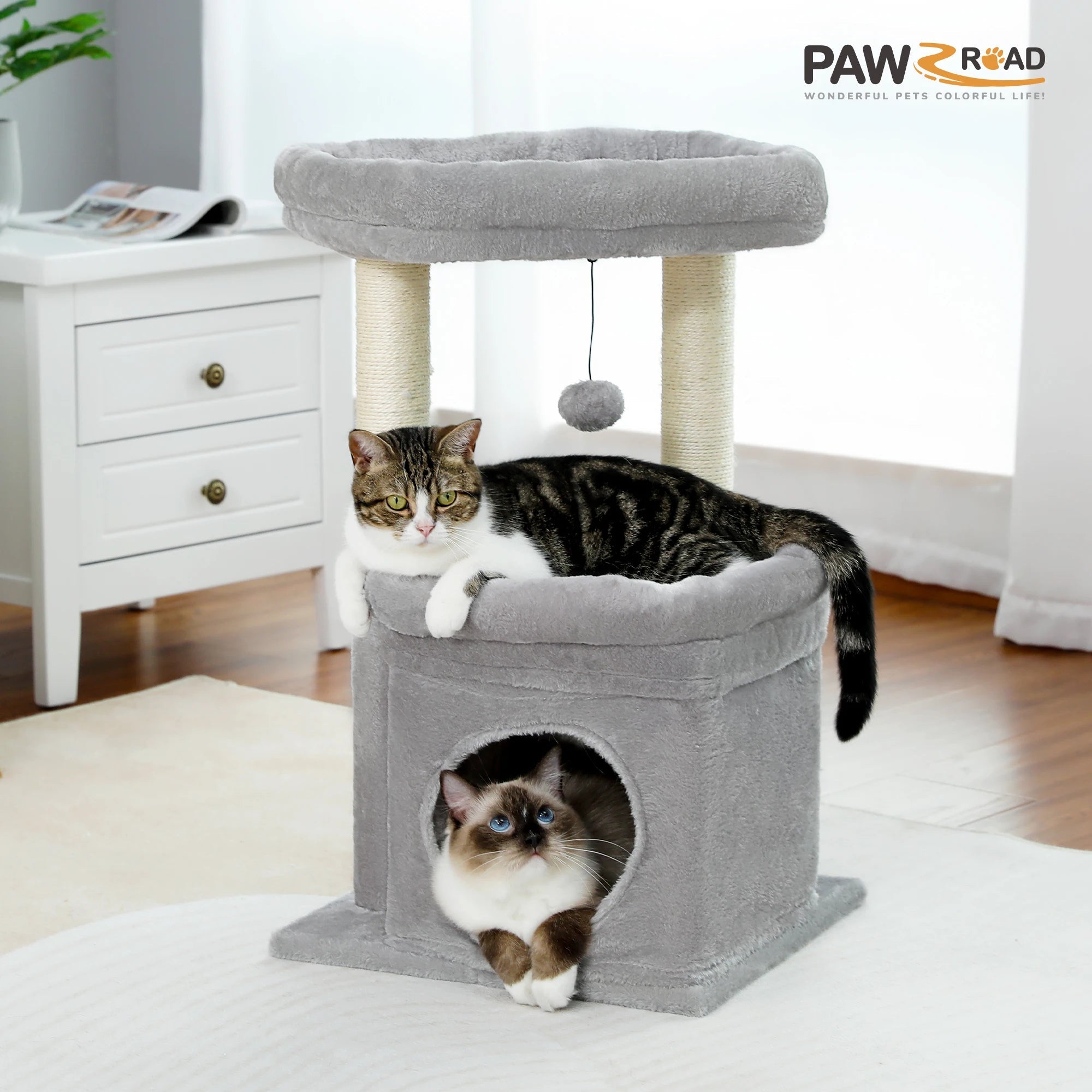 Cozy Cat Tree Tower with Condo & Sisal Scratching Posts - Petmelove