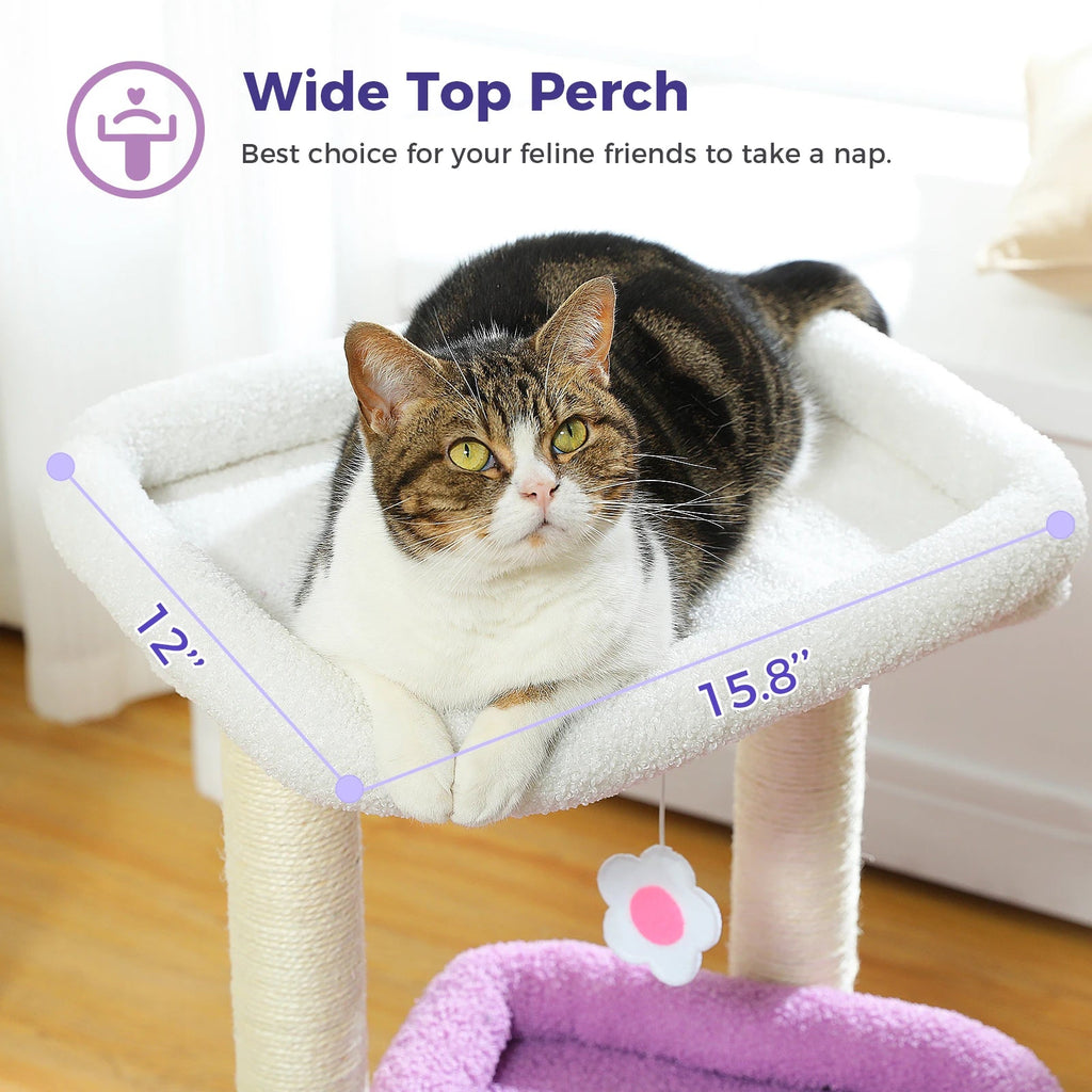 Cozy Cat Tree Tower with Condo & Sisal Scratching Posts - Petmelove