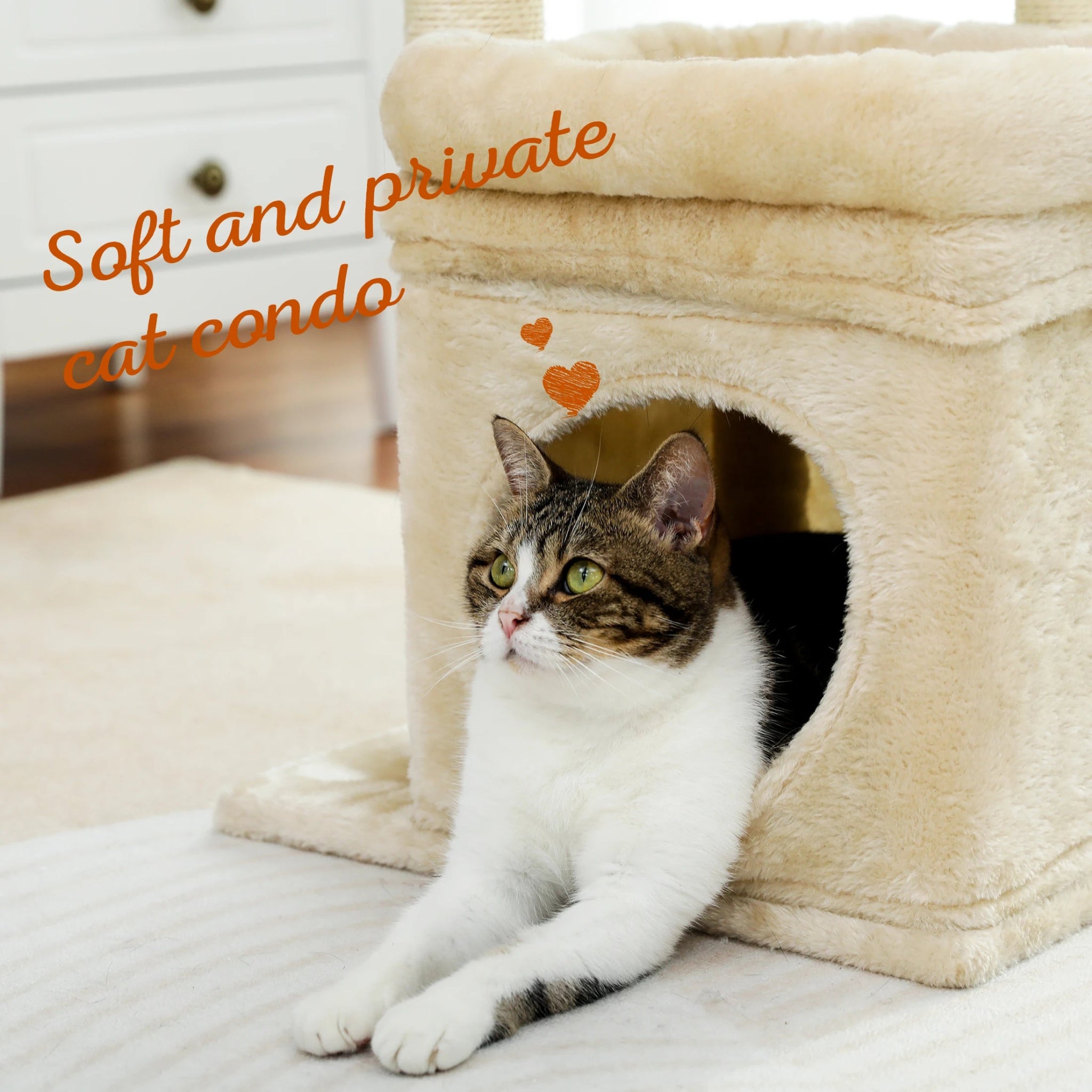 Cozy Cat Tree Tower with Condo & Sisal Scratching Posts - Petmelove