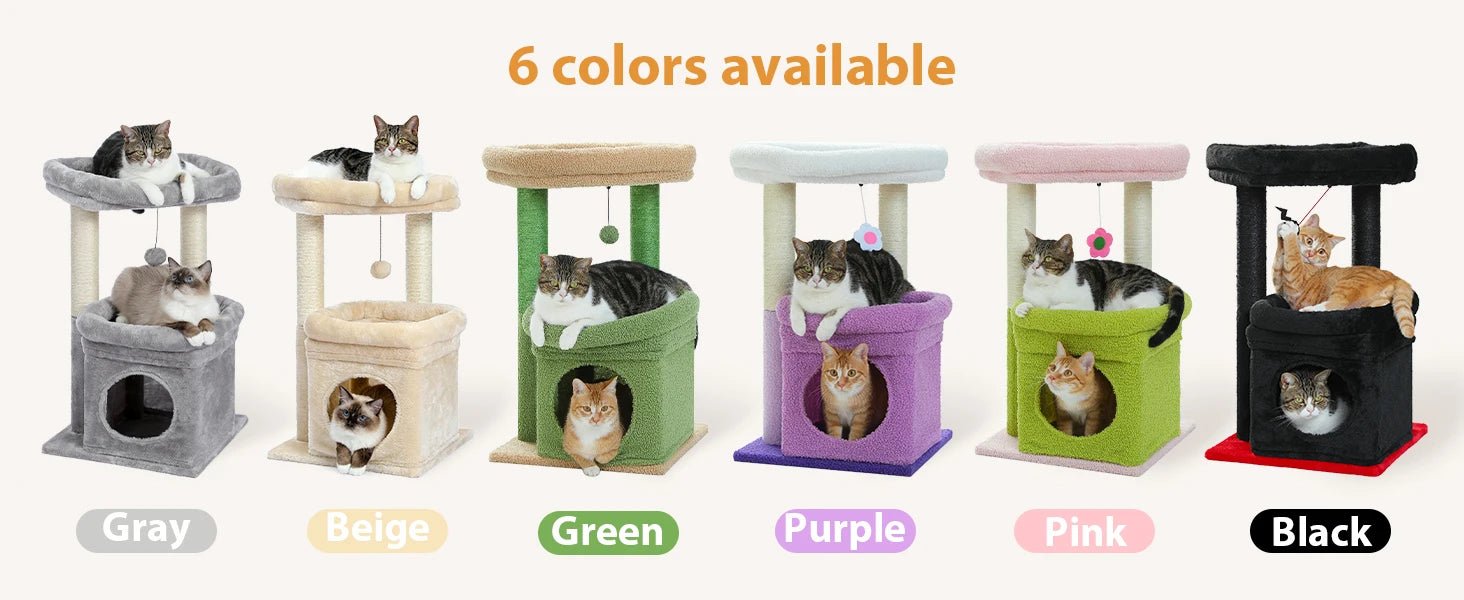 Cozy Cat Tree Tower with Condo & Sisal Scratching Posts - Petmelove
