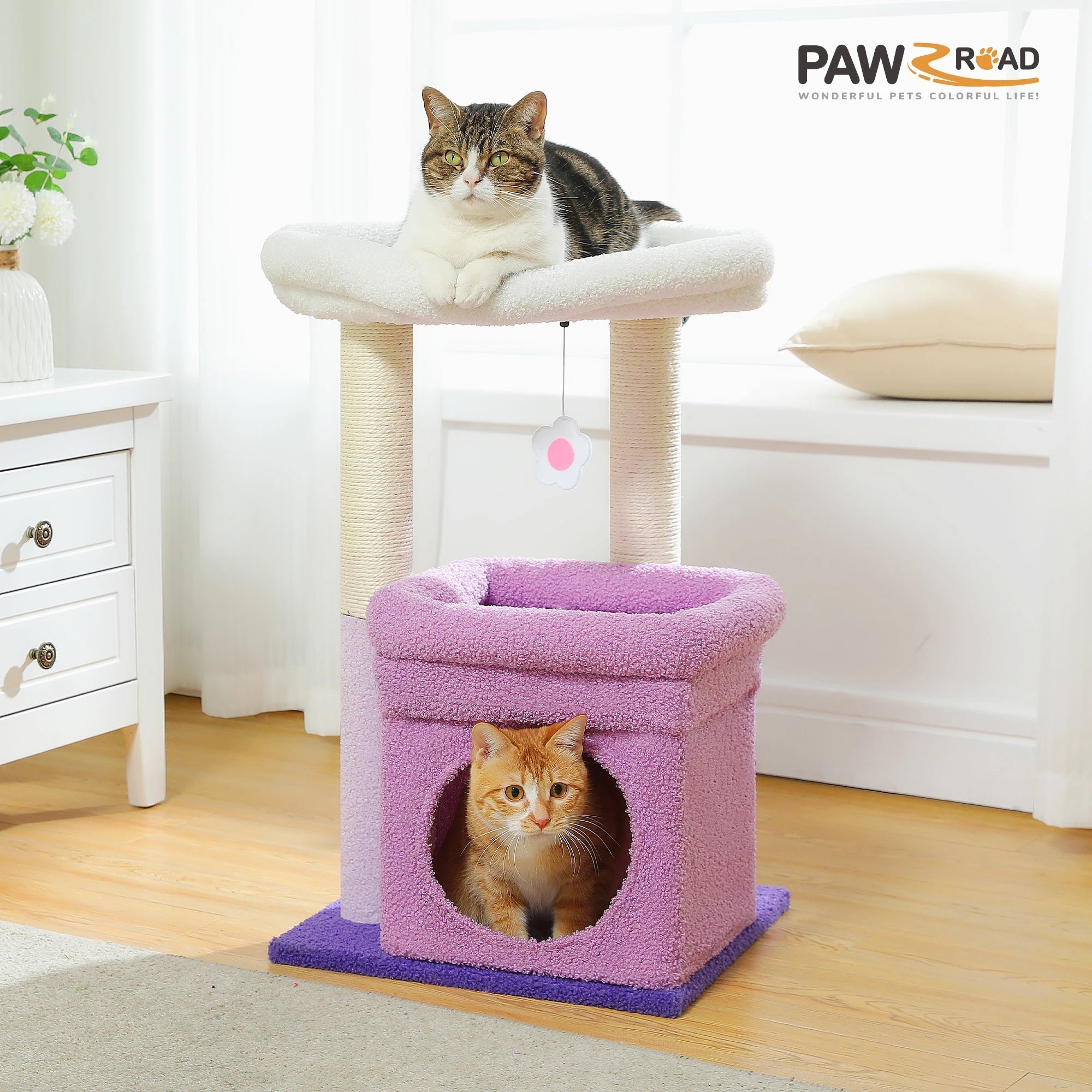 Cozy Cat Tree Tower with Condo & Sisal Scratching Posts - Petmelove