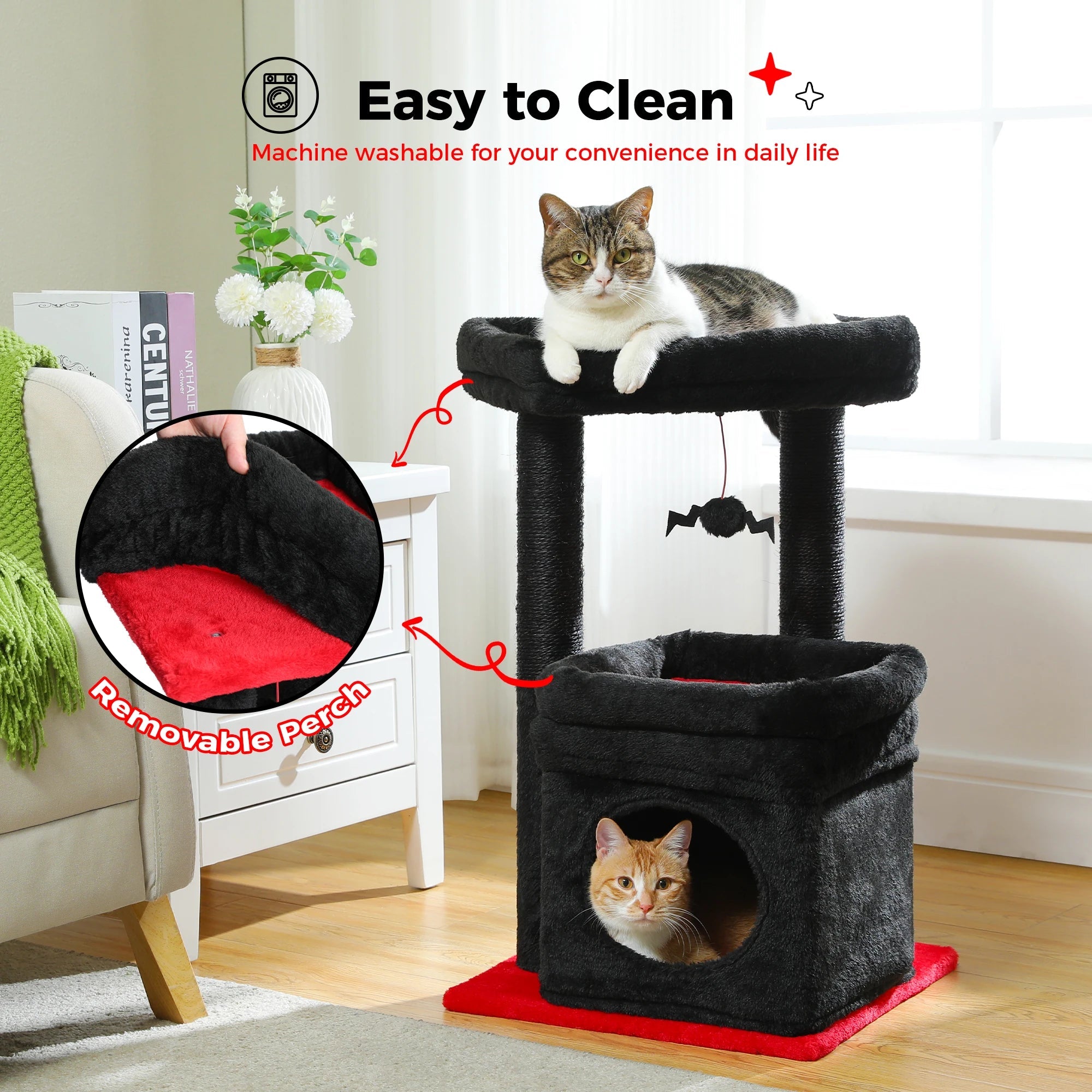 Cozy Cat Tree Tower with Condo & Sisal Scratching Posts - Petmelove