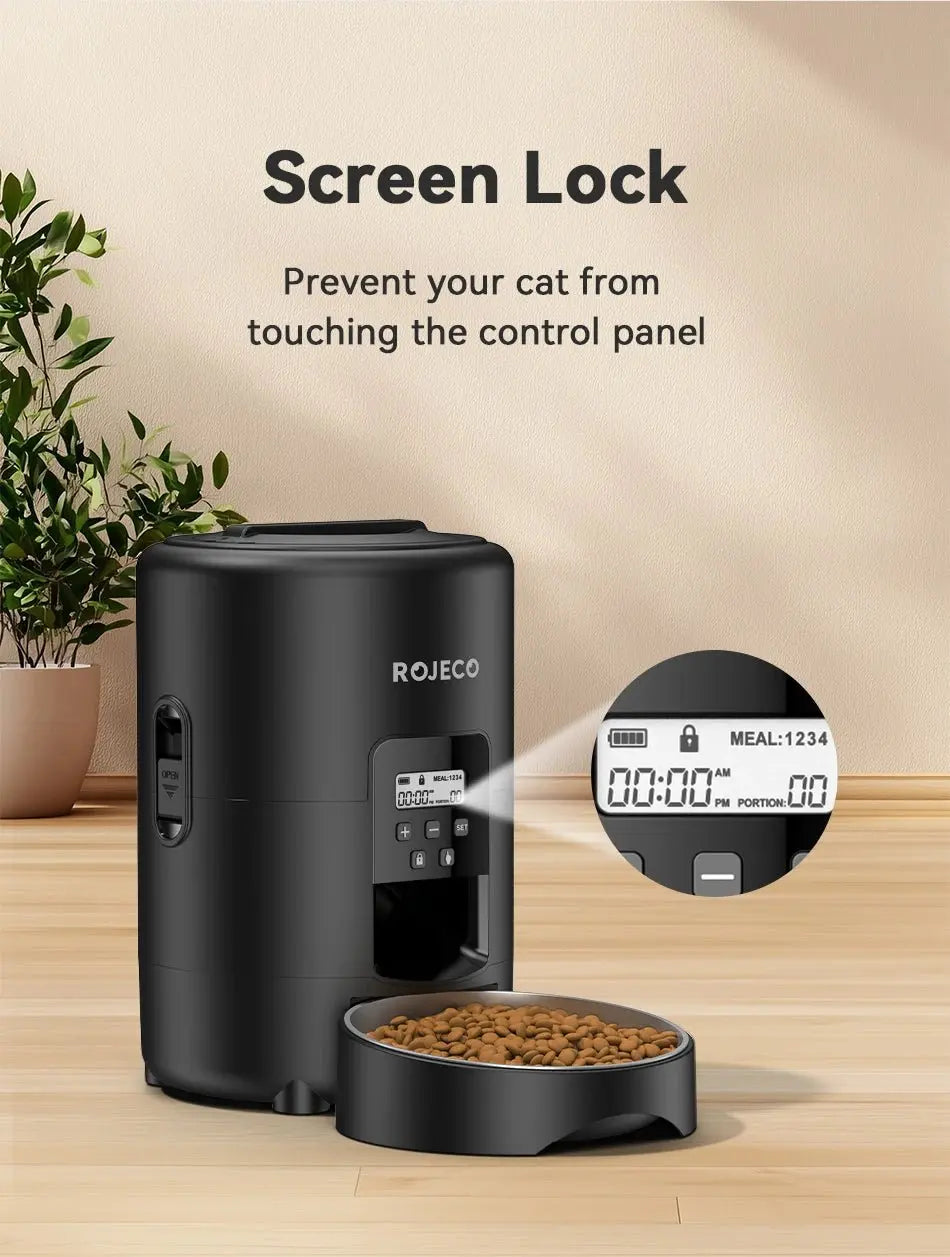 ROJECO 2L Smart Automatic Pet Feeder with Button Control - Petmelove