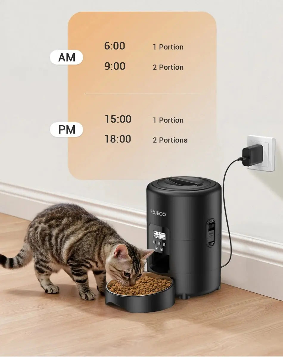 ROJECO 2L Smart Automatic Pet Feeder with Button Control - Petmelove