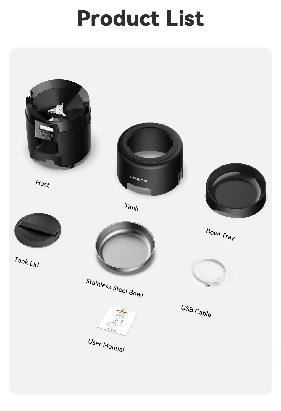 ROJECO 2L Smart Automatic Pet Feeder with Button Control - Petmelove