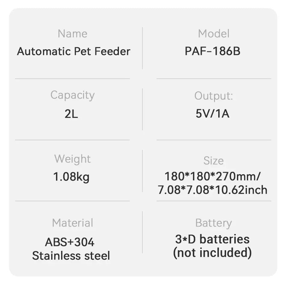 ROJECO 2L Smart Automatic Pet Feeder with Button Control - Petmelove