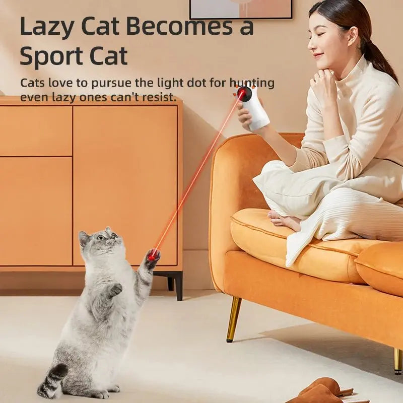 ROJECO Smart Automatic Cat Laser Toy - Interactive LED Teaser - Petmelove