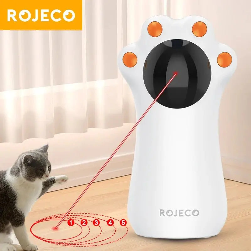 ROJECO Smart Automatic Cat Laser Toy - Interactive LED Teaser - Petmelove