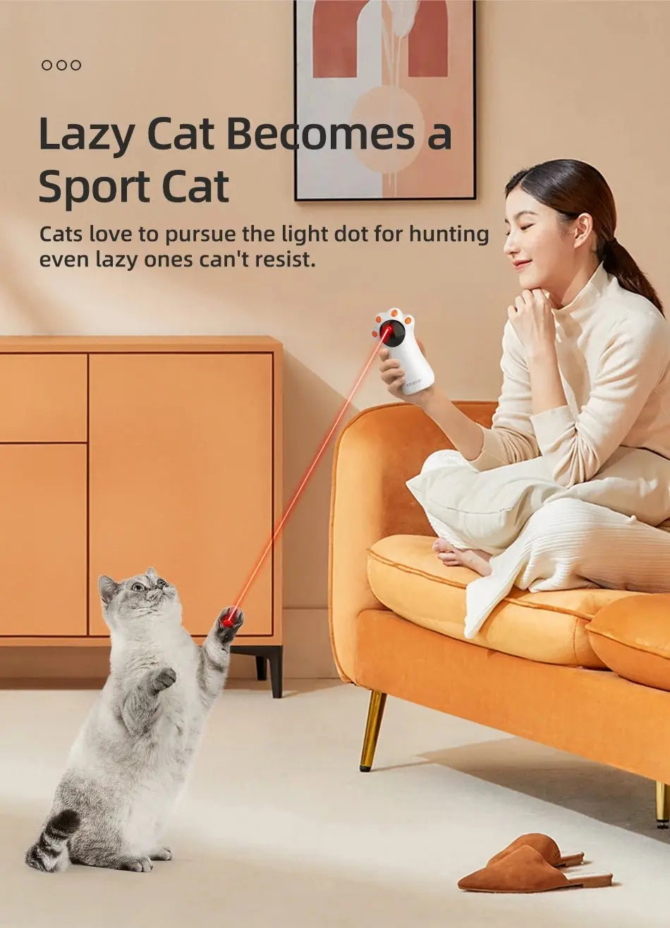 ROJECO Smart Automatic Cat Laser Toy - Interactive LED Teaser - Petmelove