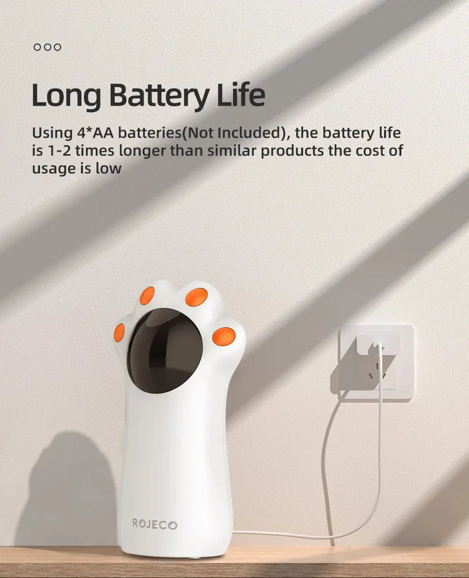 ROJECO Smart Automatic Cat Laser Toy - Interactive LED Teaser - Petmelove