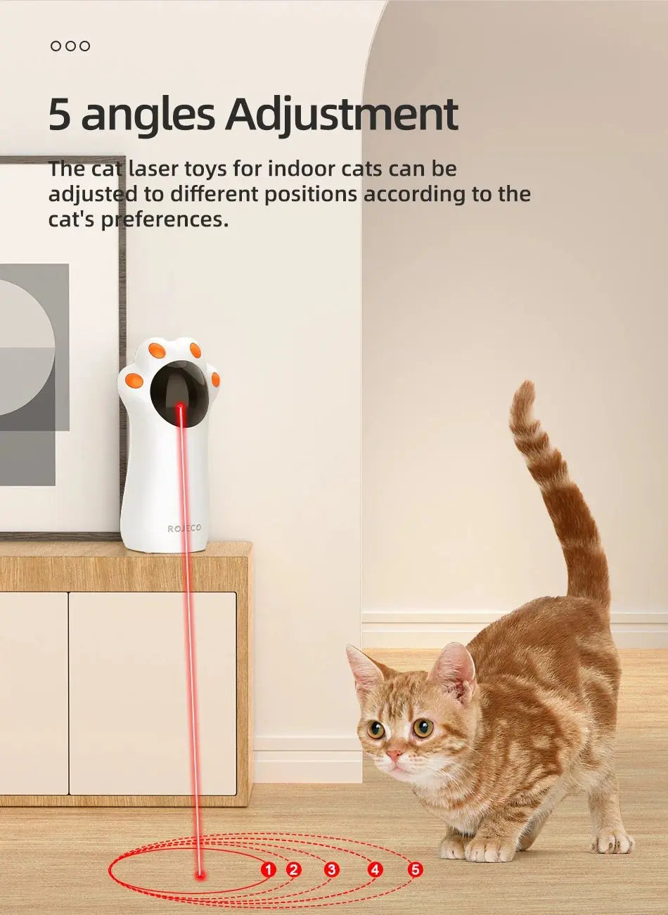 ROJECO Smart Automatic Cat Laser Toy - Interactive LED Teaser - Petmelove