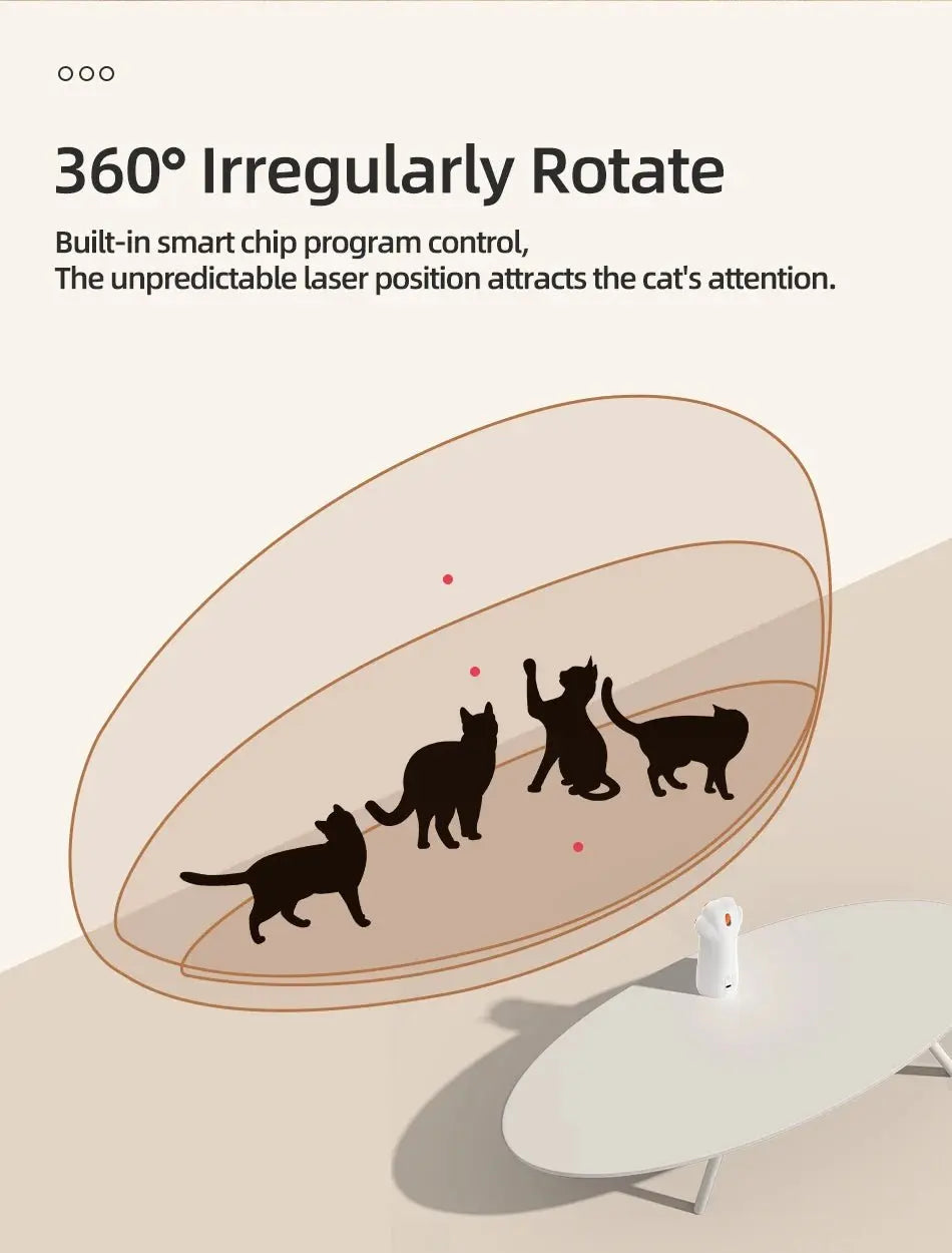 ROJECO Smart Automatic Cat Laser Toy - Interactive LED Teaser - Petmelove