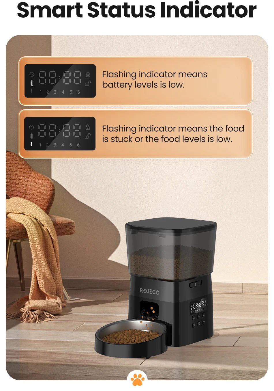 Smart Automatic Pet Feeder with Button Control - 2L Capacity - Petmelove