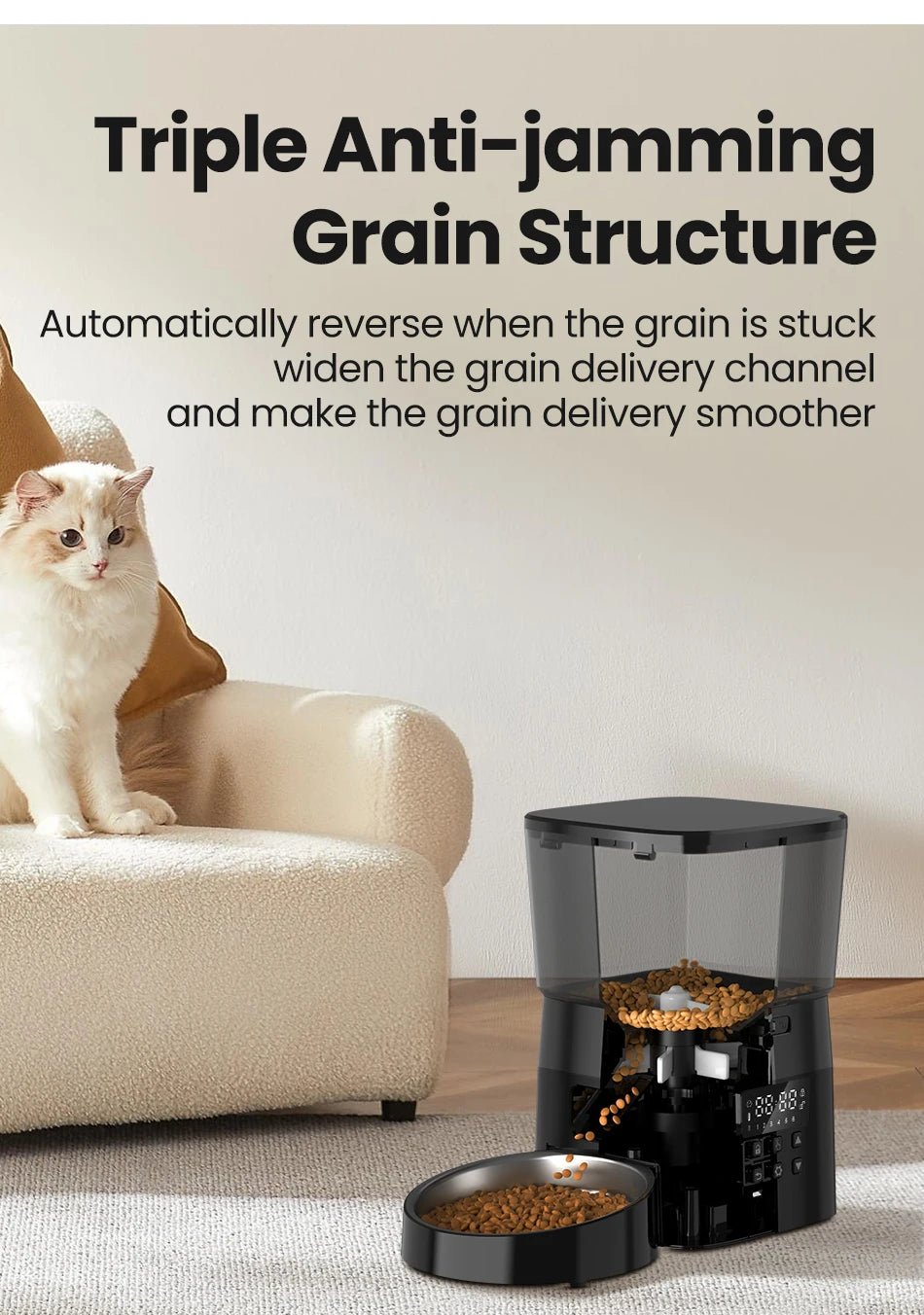 Smart Automatic Pet Feeder with Button Control - 2L Capacity - Petmelove