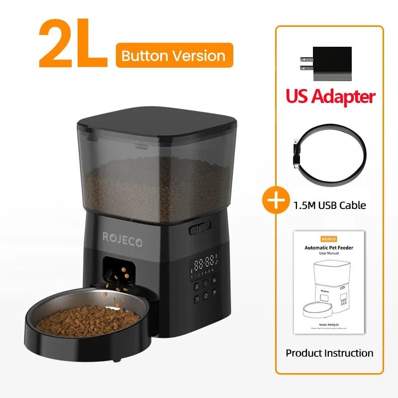 Smart Automatic Pet Feeder with Button Control - 2L Capacity - Petmelove