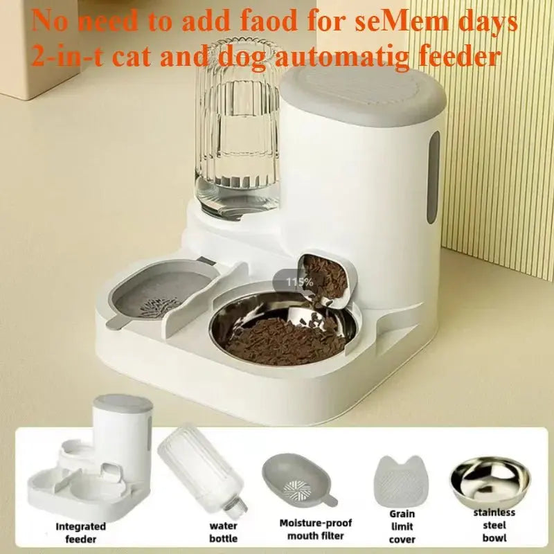 Smart Automatic Pet Feeder with Water Dispenser - 2 - in - 1 Station - Petmelove